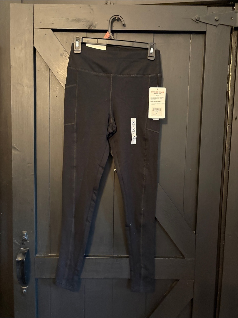 Game Time Black Girls' Mid-Rise Leggings with Side Pockets - Black